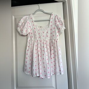 LoveShackFancy White and Pink Dress